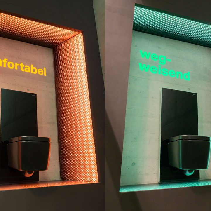 LED vollflächig hinterleuchtet, mit Farbwechsel in Verbundglas
